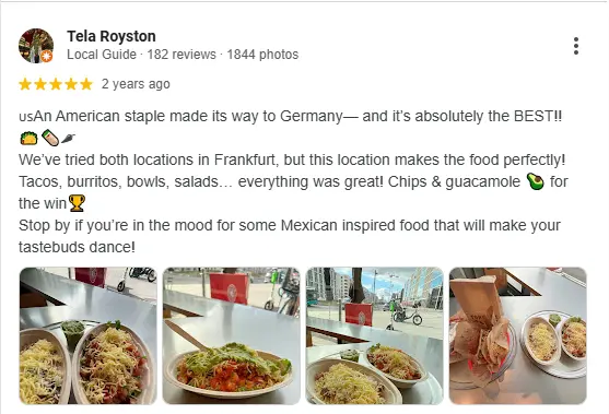Chipotle Menu Reviews