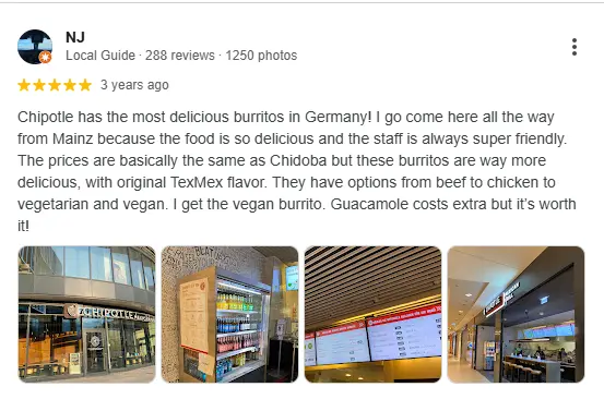 Chipotle Menus Reviews