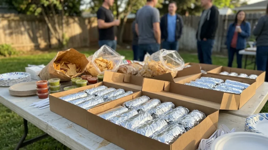 Chipotle burritos by the box for a group of 20 people